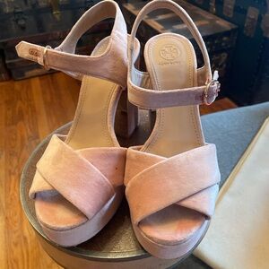 Tory Burch Pink Velvet Women's Sandals